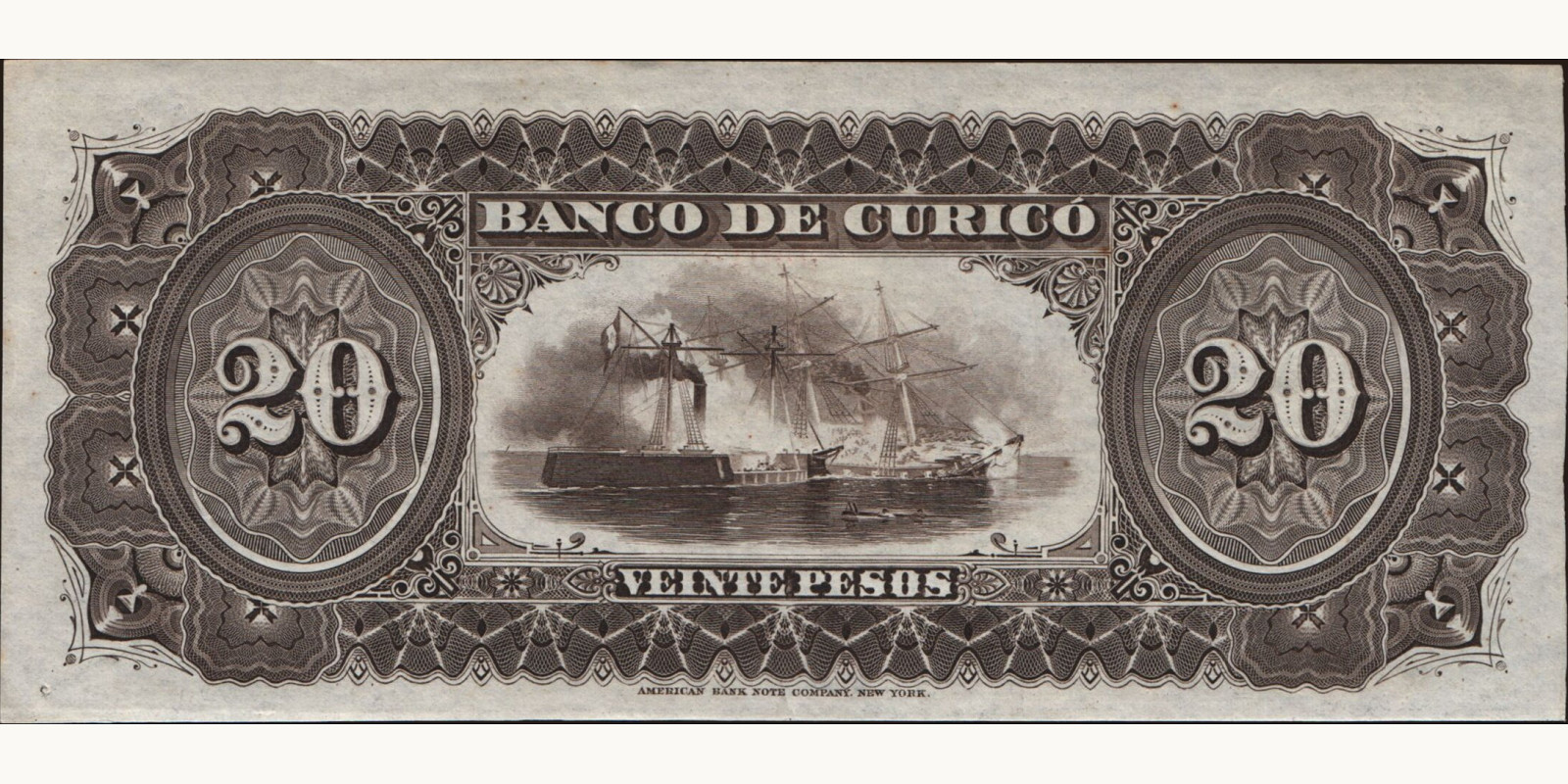 20 pesos Chile 1882 — Back side