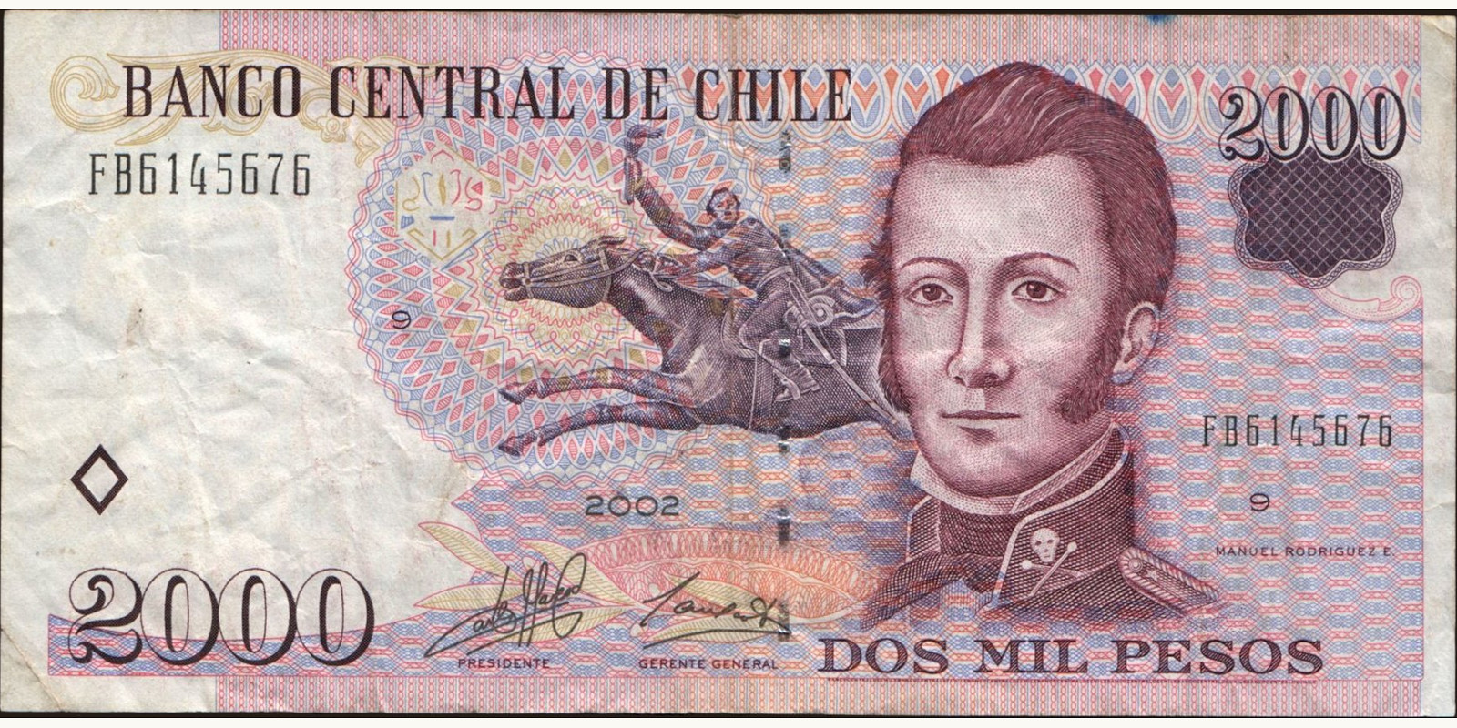 2002 pesos Chile 2000 — Front side