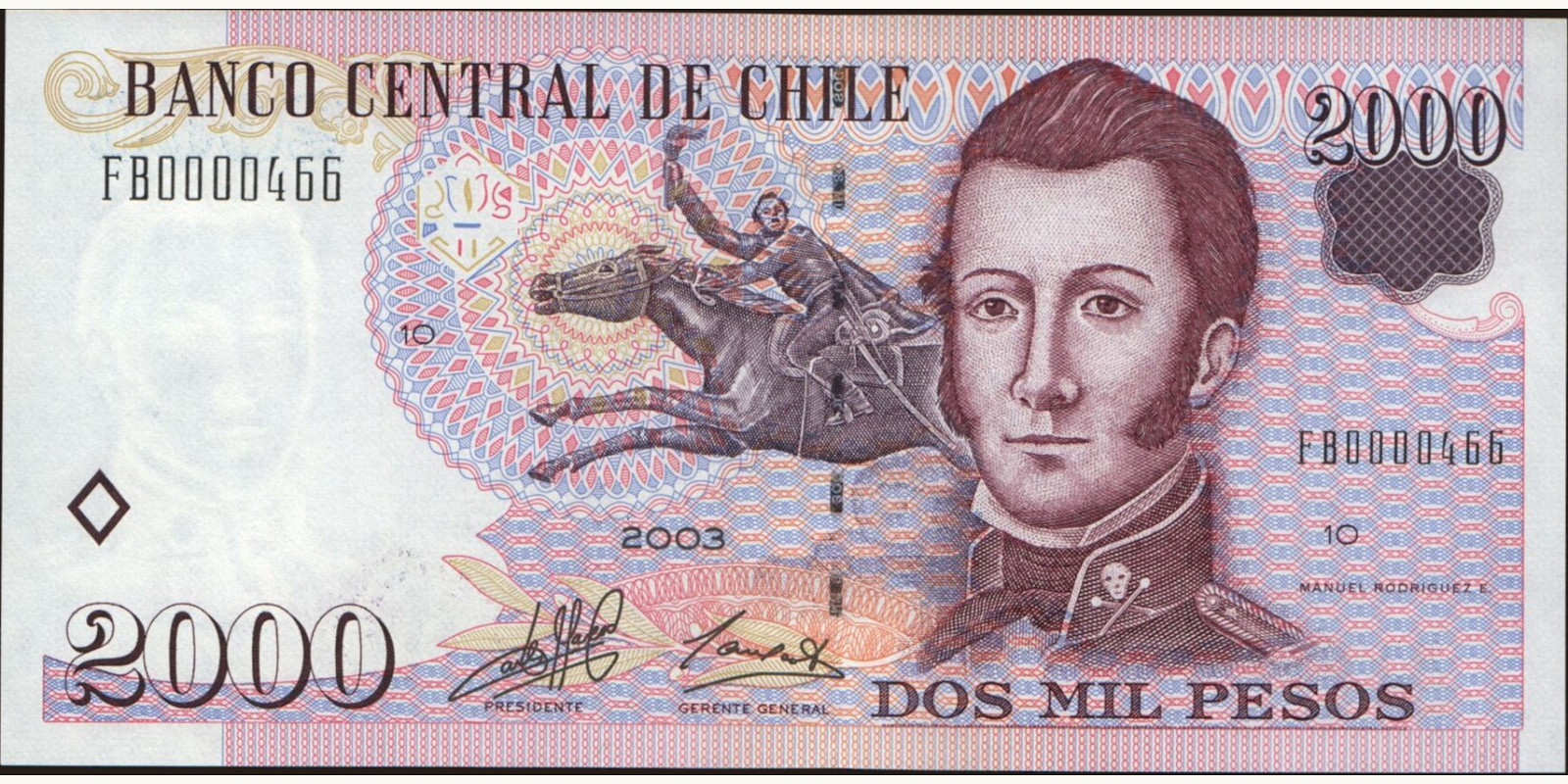 2003 pesos Chile 2000 — Front side