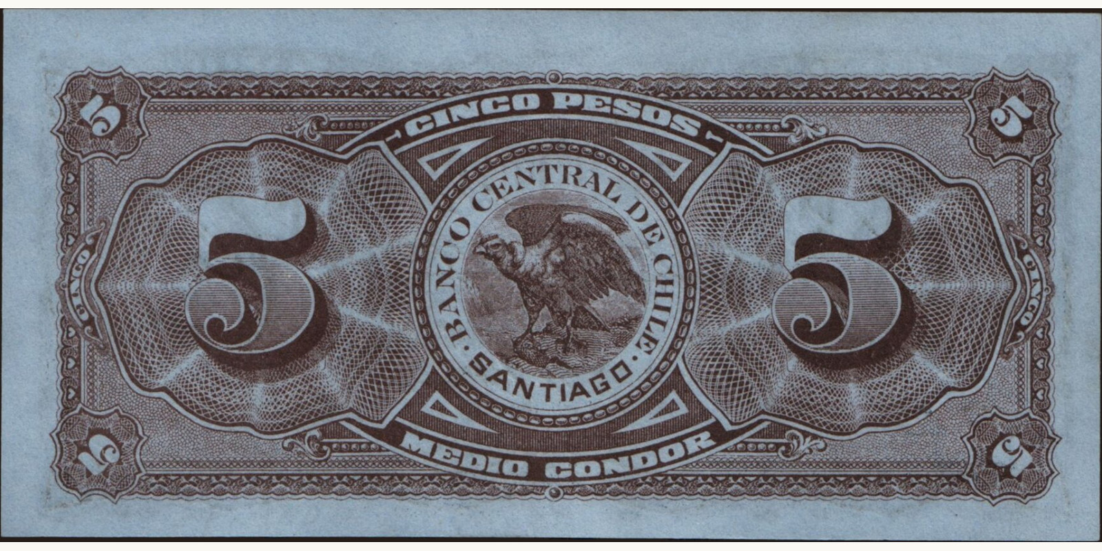 5 pesos Чили 1927 — Оборотная сторона