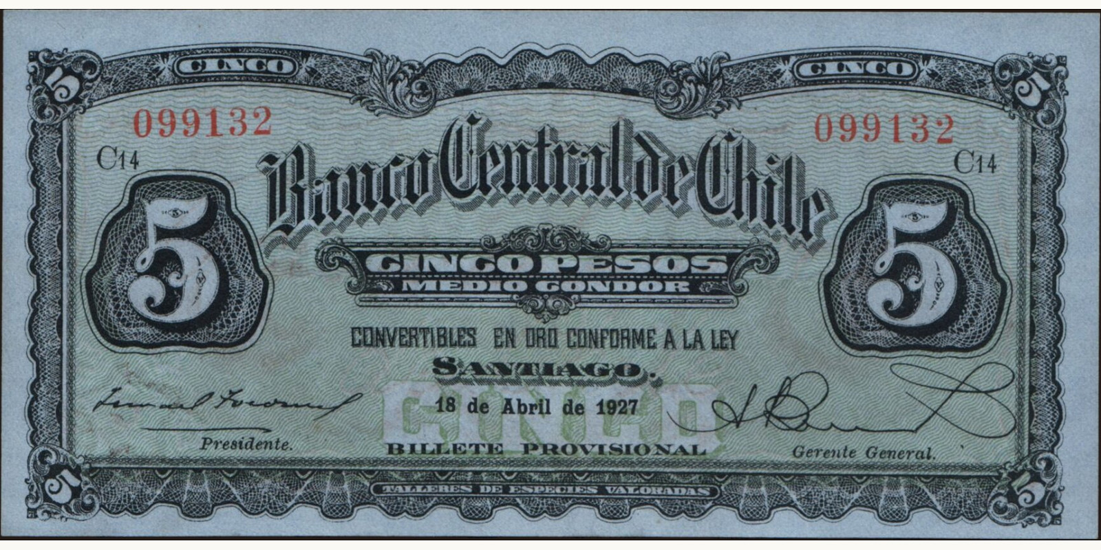 5 pesos 1927