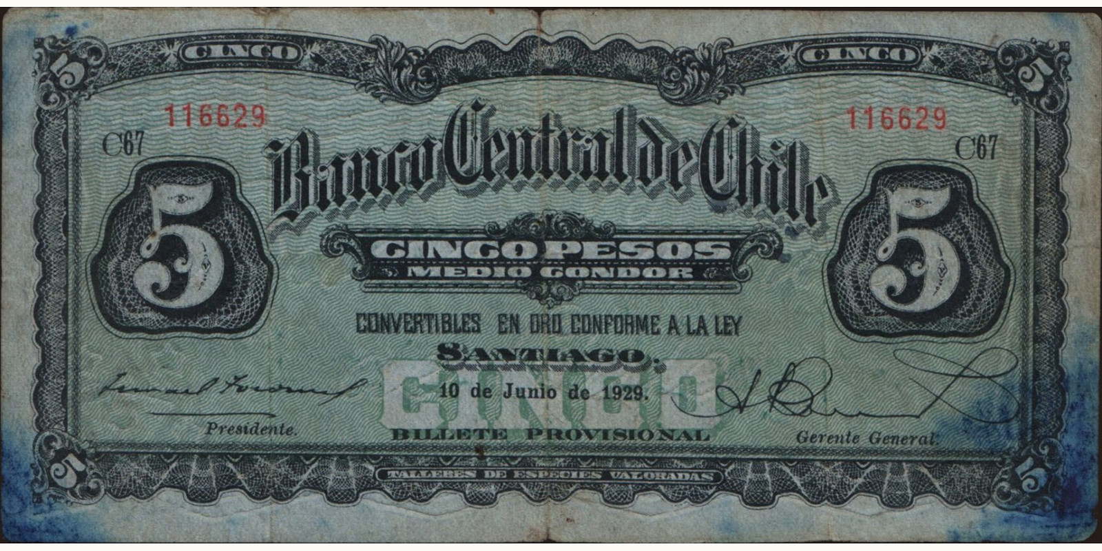 5 pesos 1929