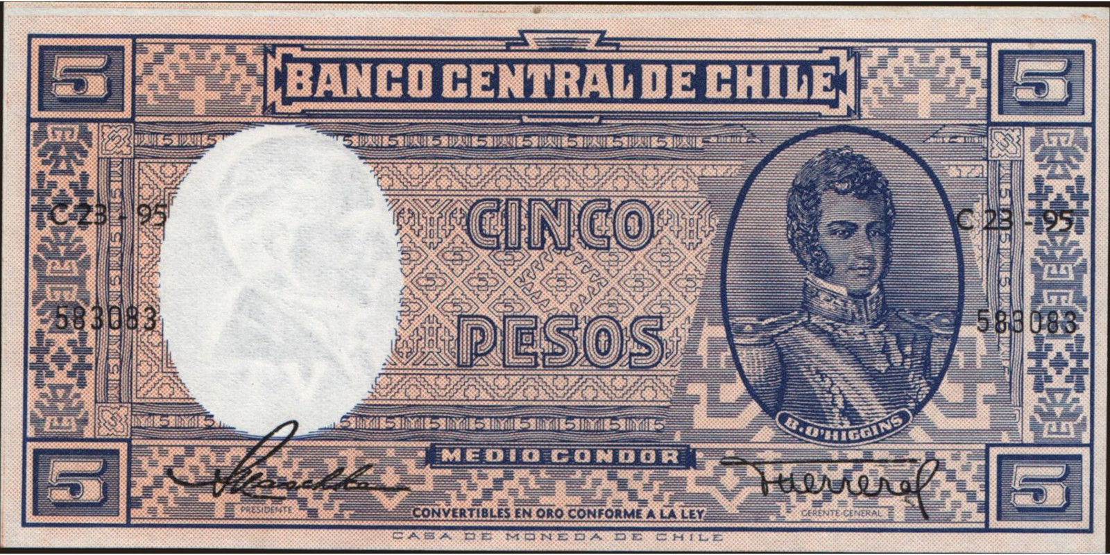 5 pesos 1958