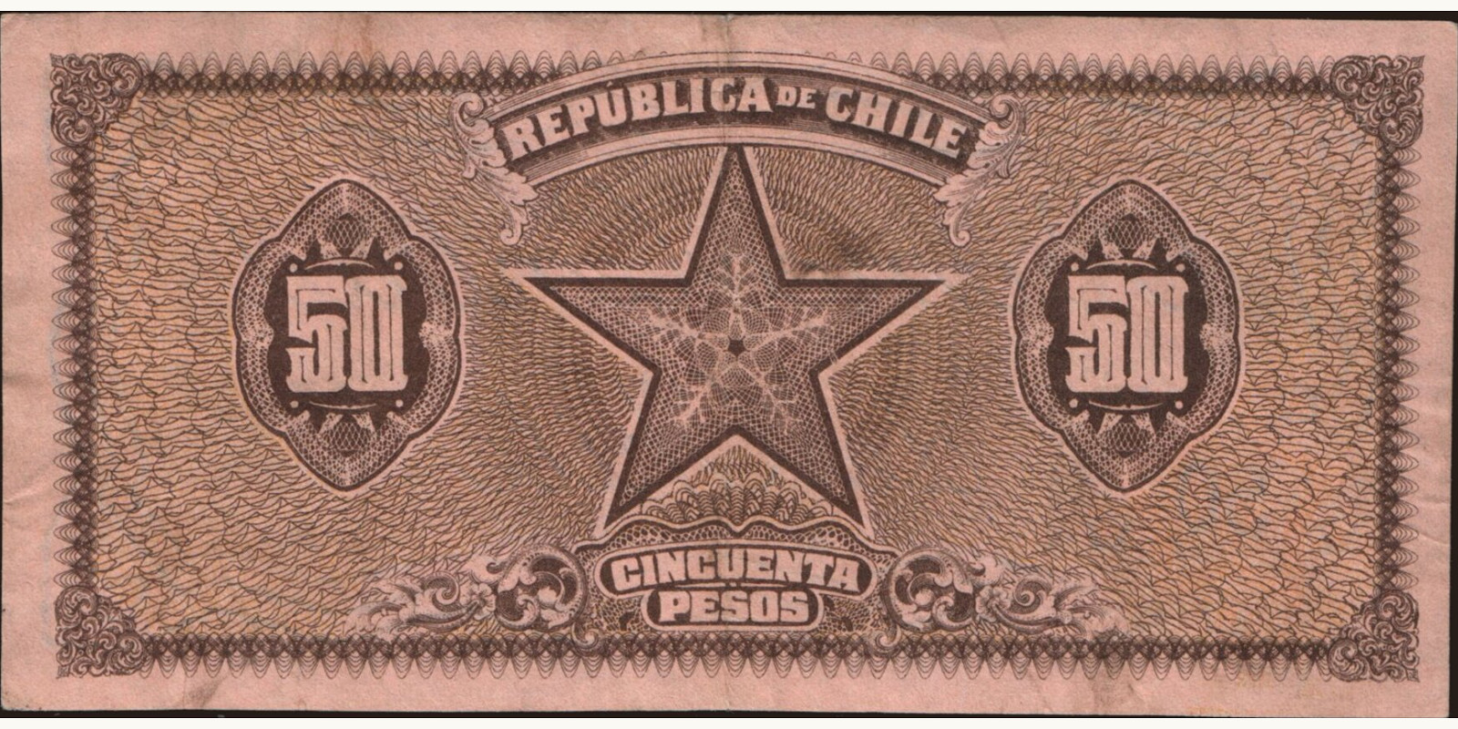 50 pesos Чили 1927 — Оборотная сторона