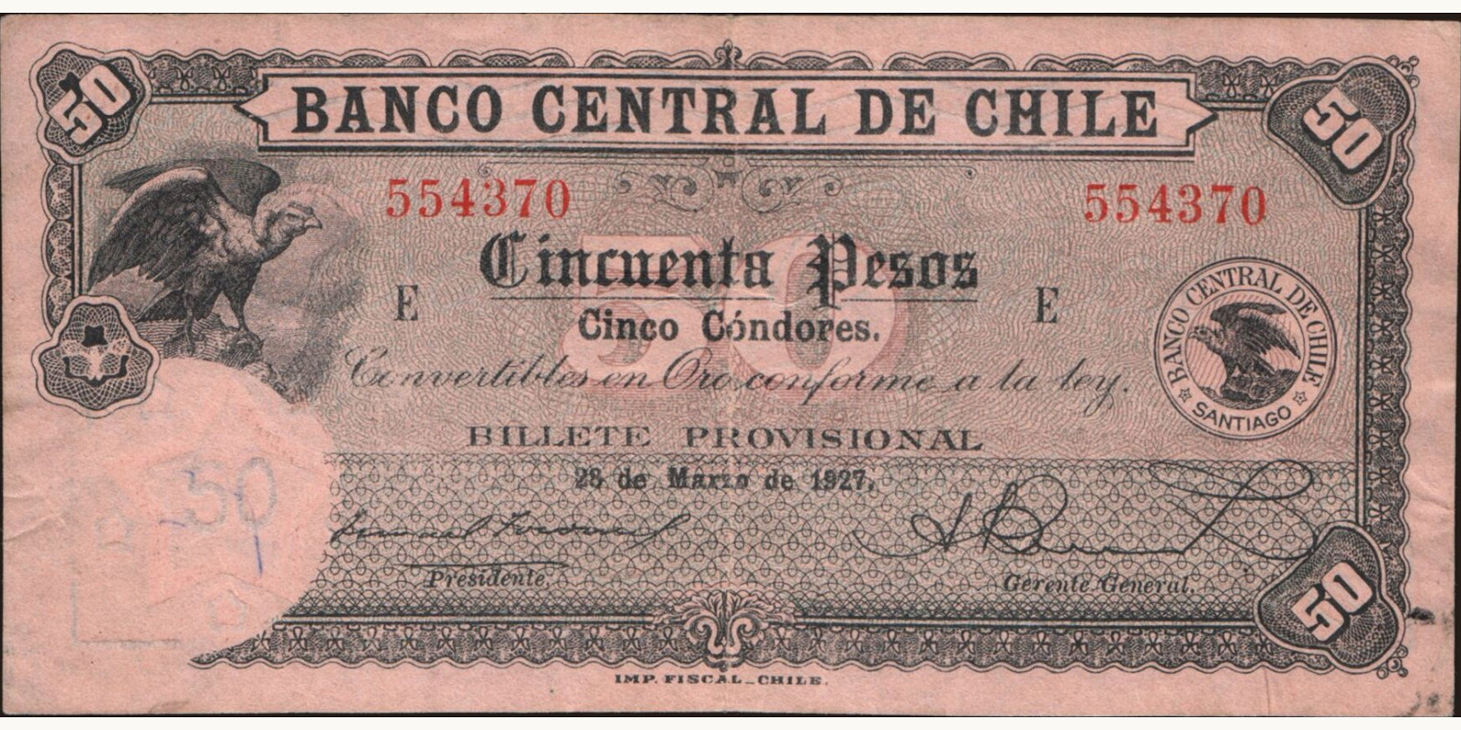 50 pesos 1927