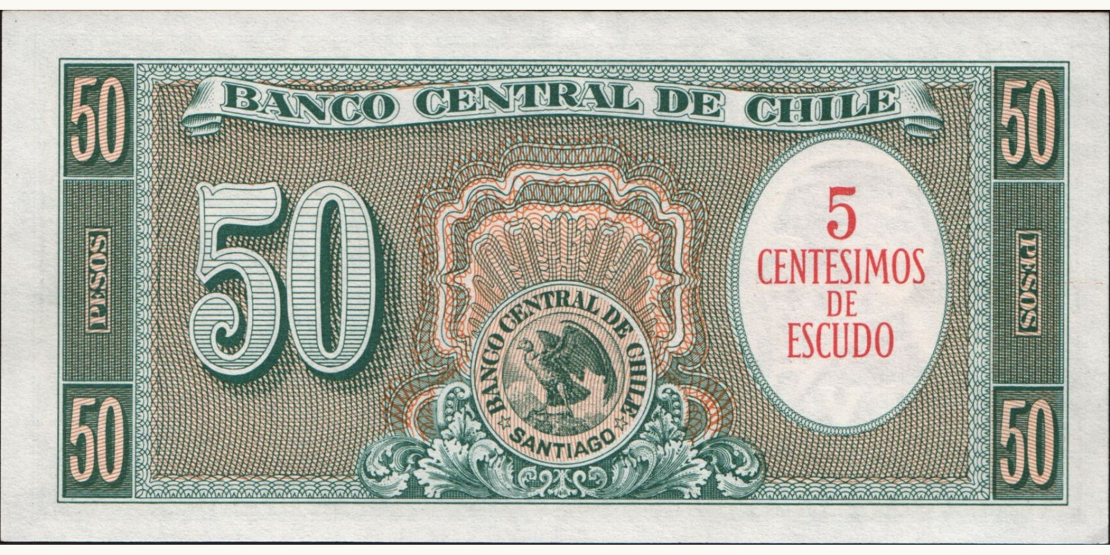 50 pesos Chile 1960 — Back side