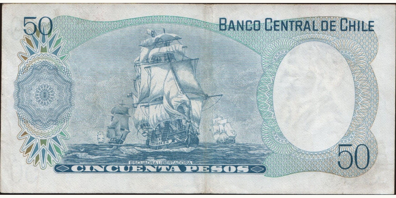 50 pesos Chile 1975 — Back side