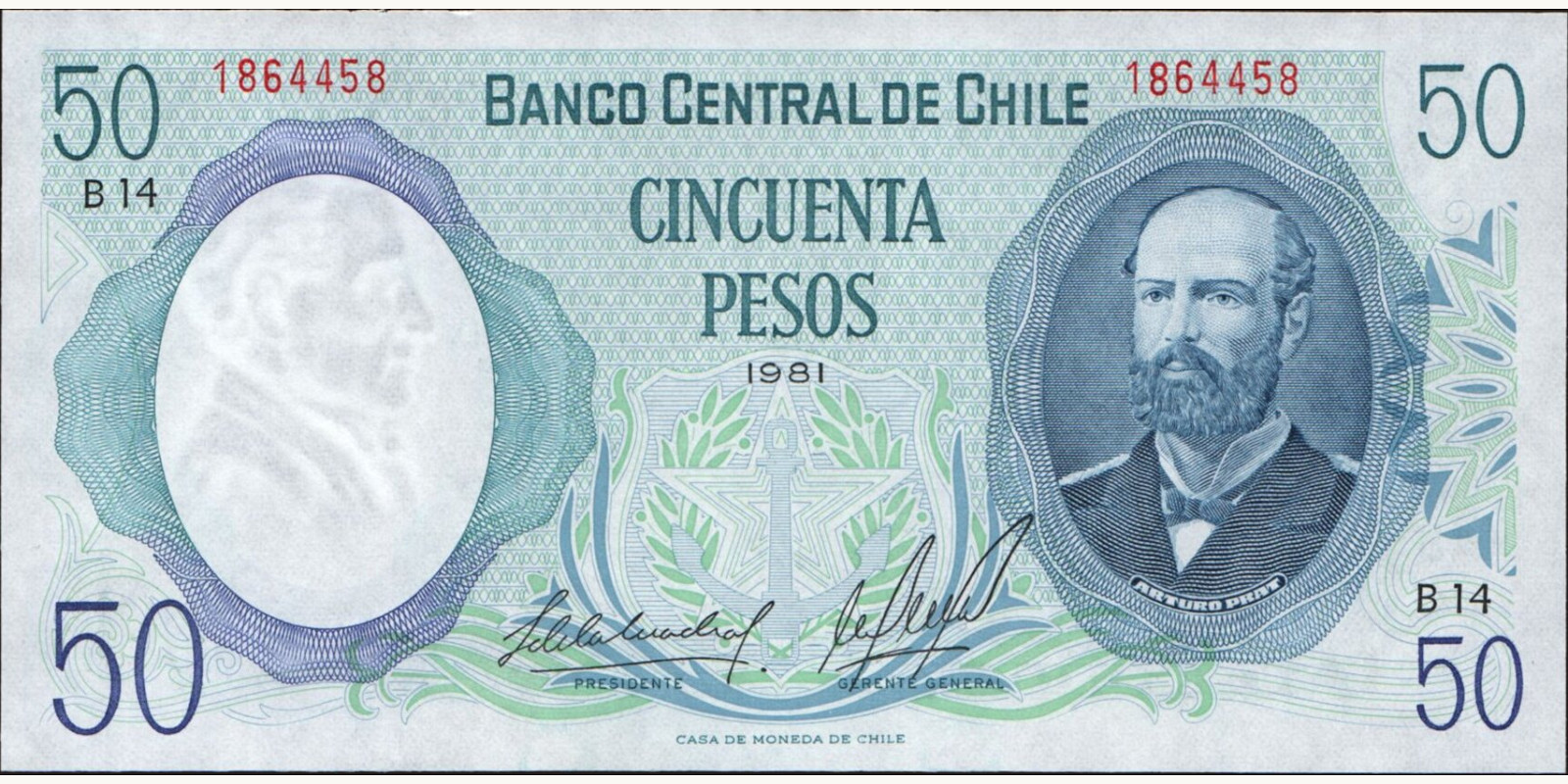 50 pesos Chile 1981 — Front side