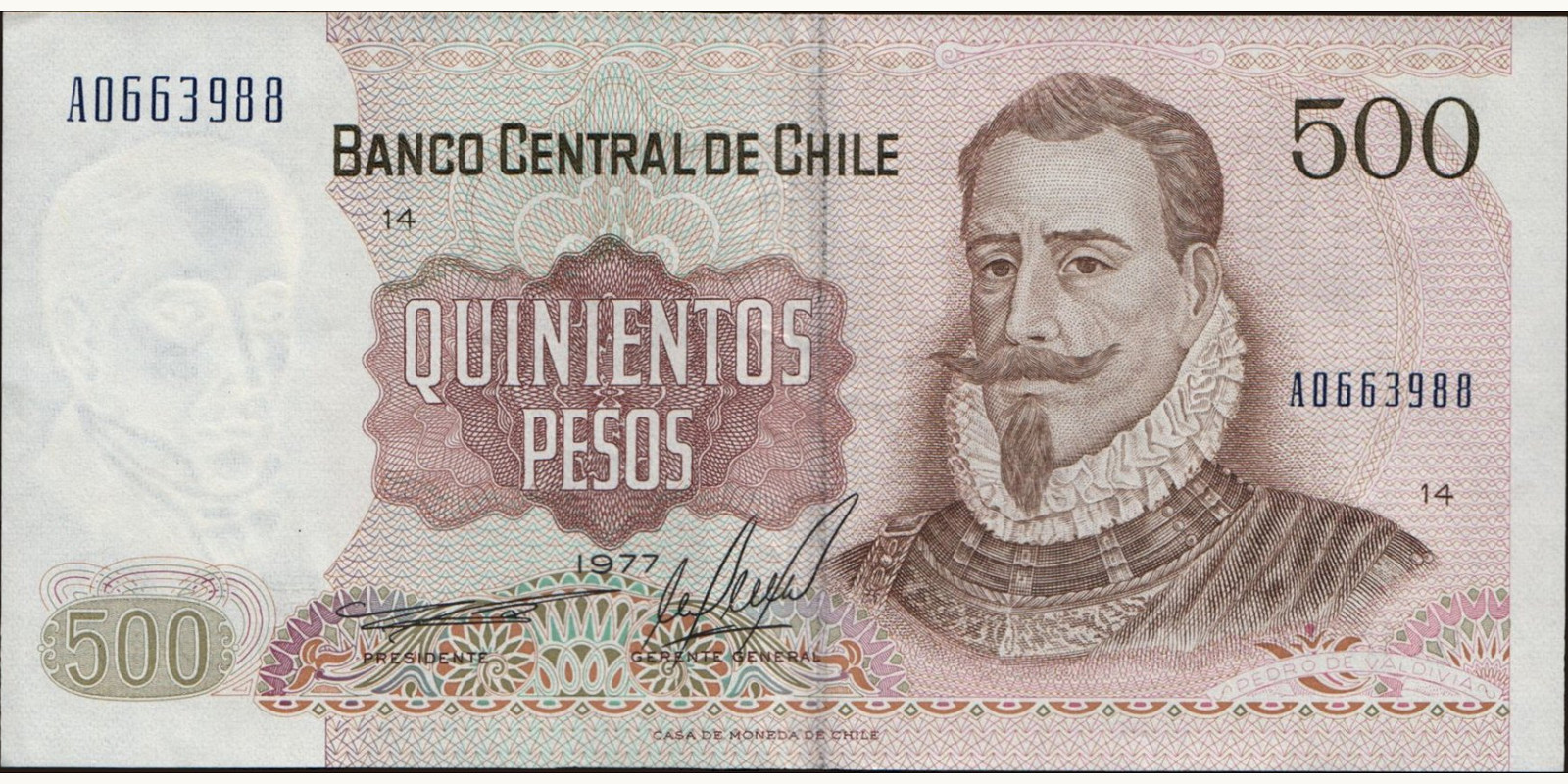 500 pesos 1977