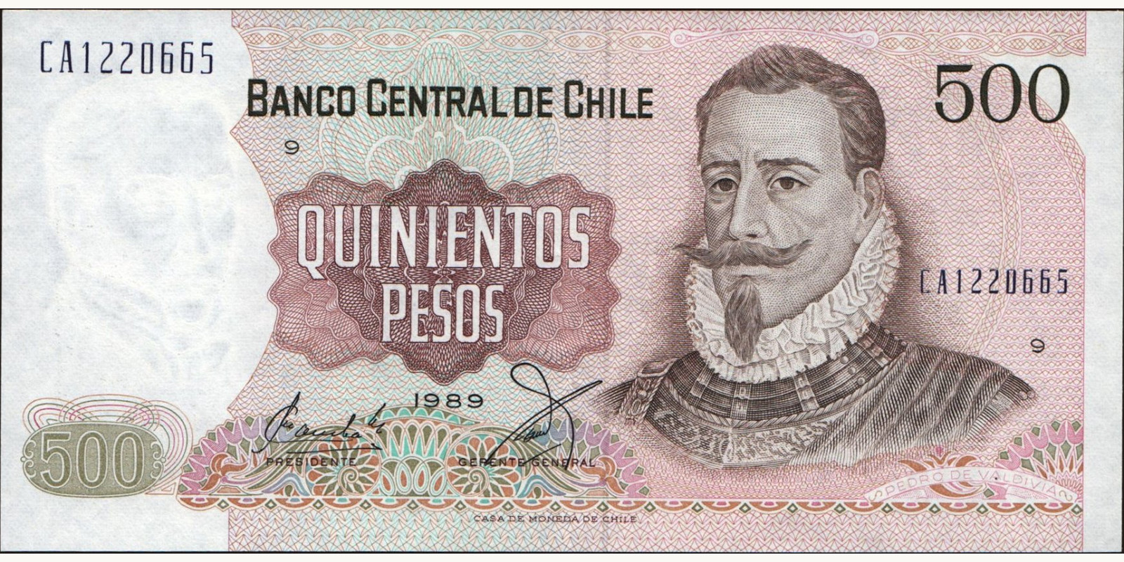 500 pesos 1989