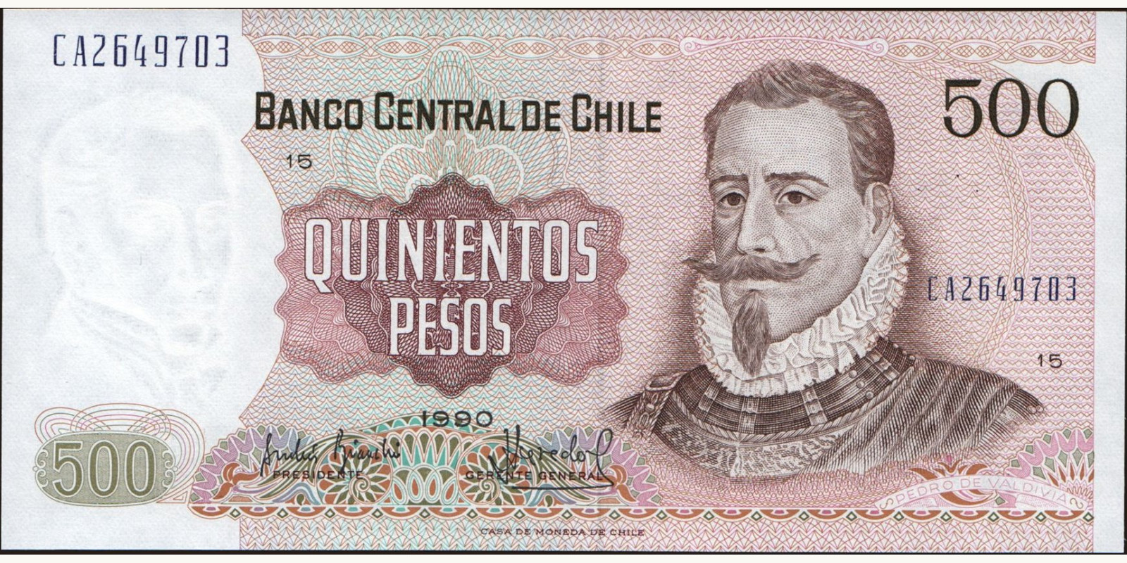 500 pesos 1990