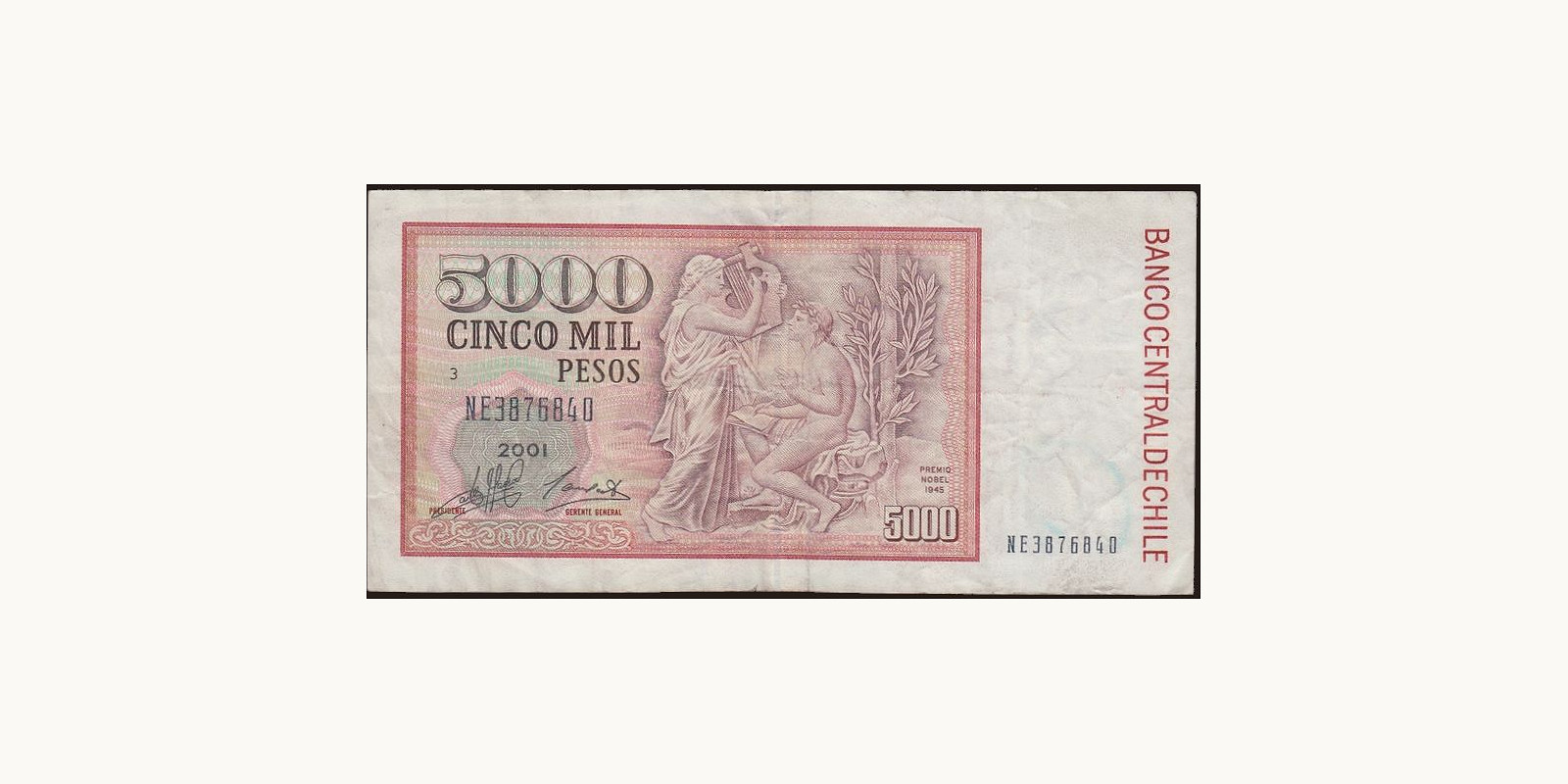 5000 pesos Chile 2001 — Back side