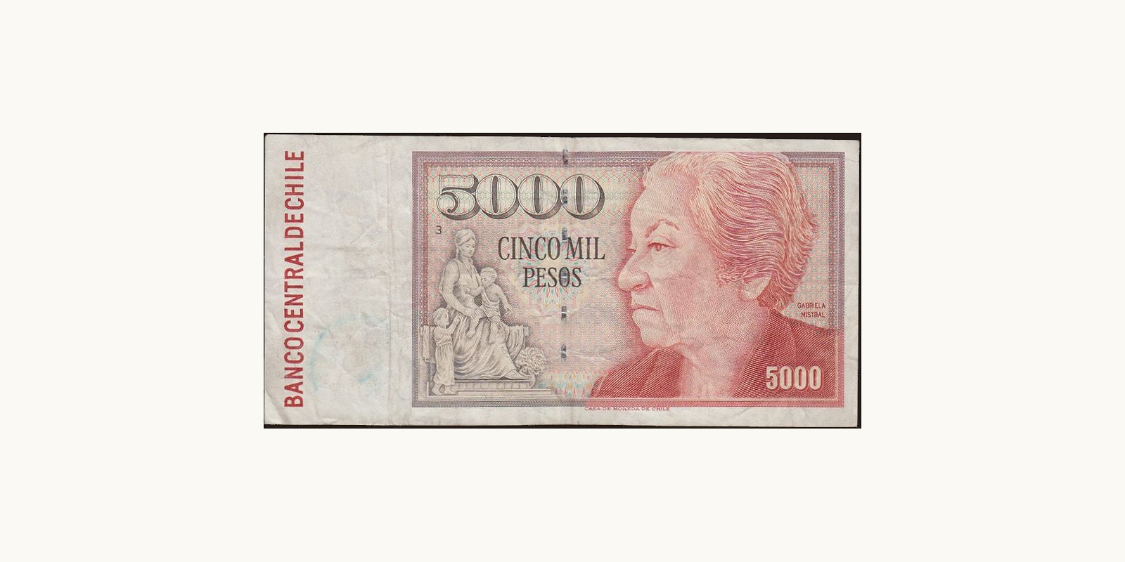 5000 pesos Chile 2001 — Front side