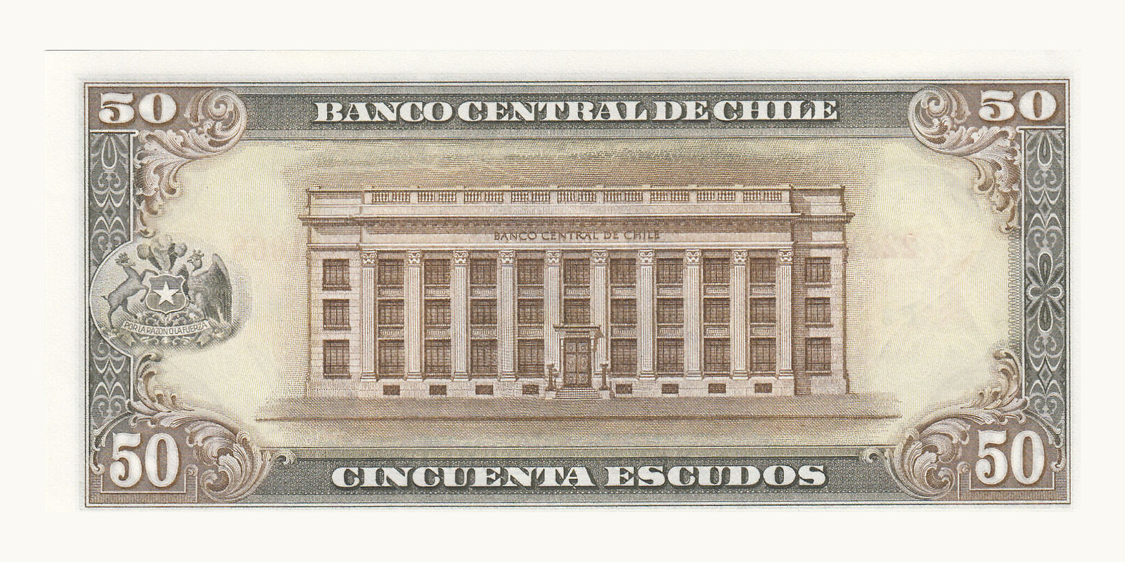 50 escudos Chile 1962 — Back side