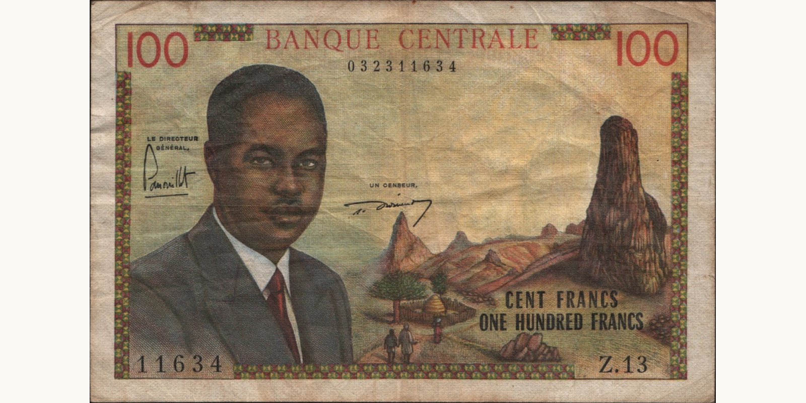 100 franc Cameroon 1962 — Front side