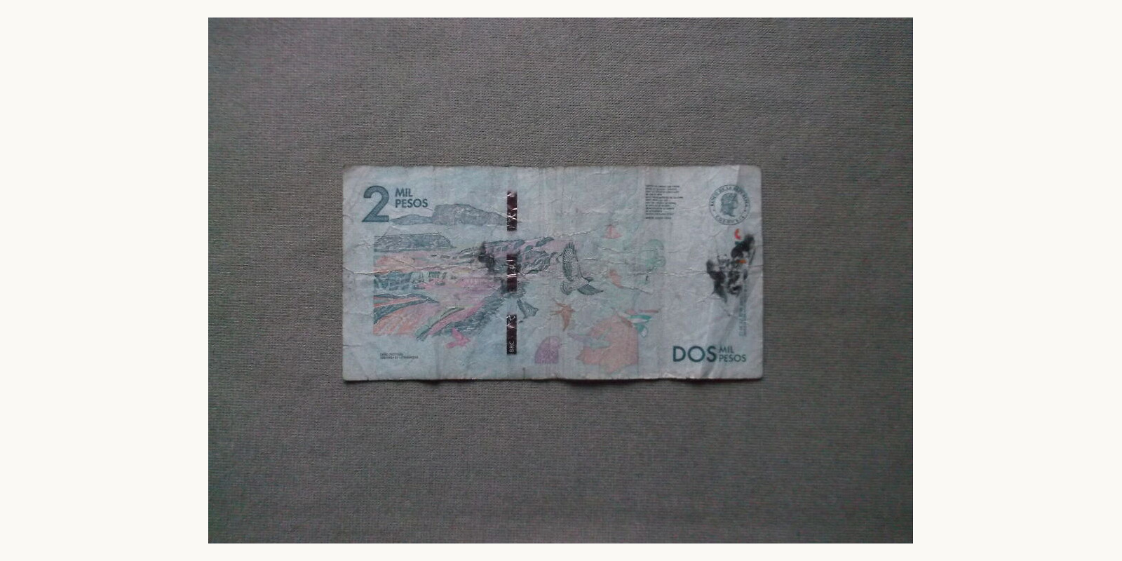 2 pesos Colombia 2000 — Back side