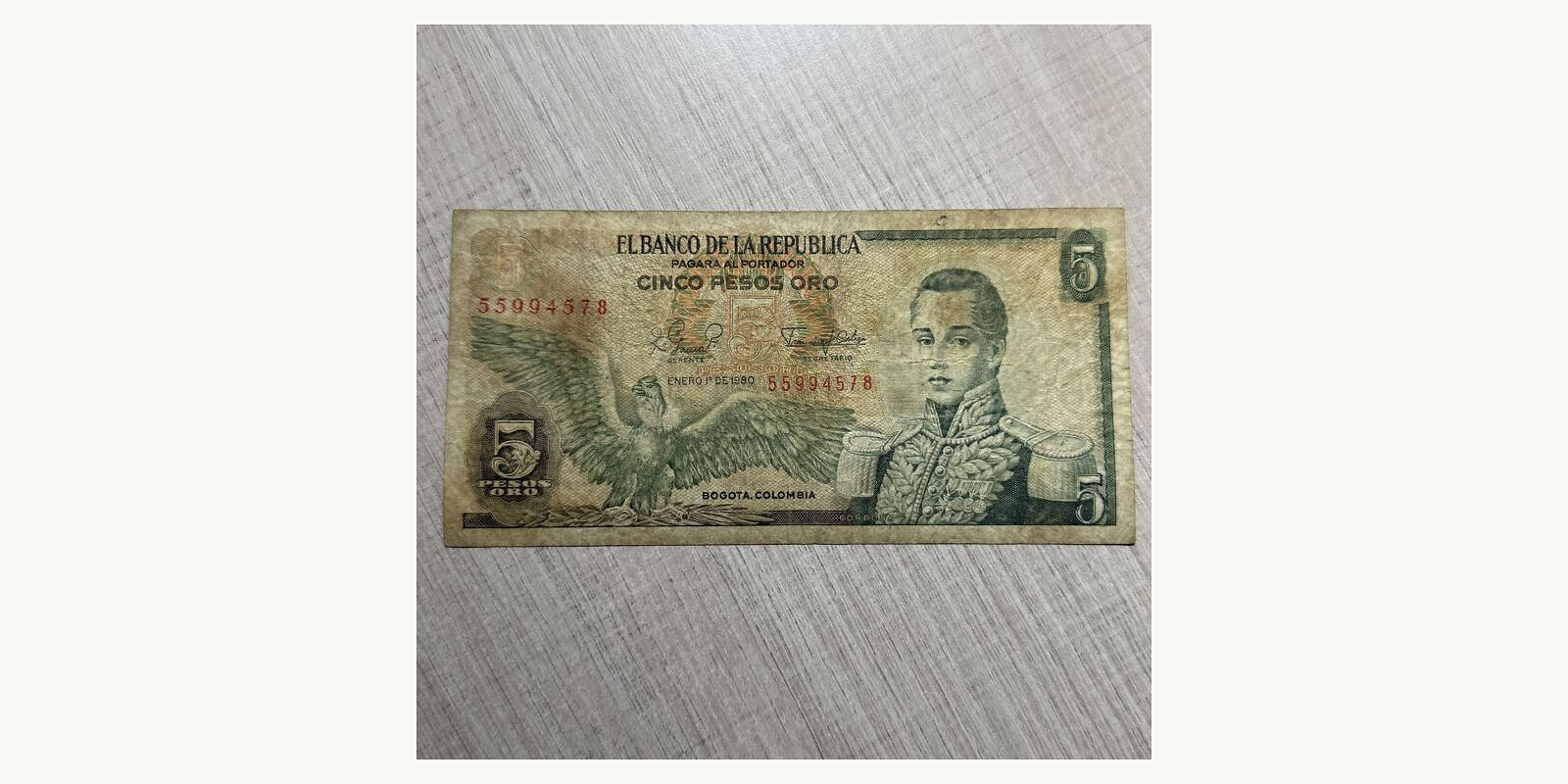 5 pesos 1980