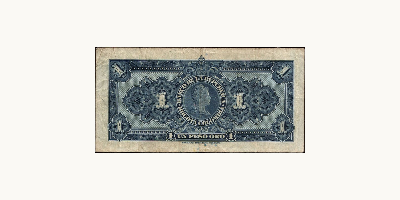 1 pesos Colombia 1940 — Back side