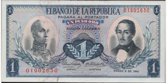 1 pesos 1961