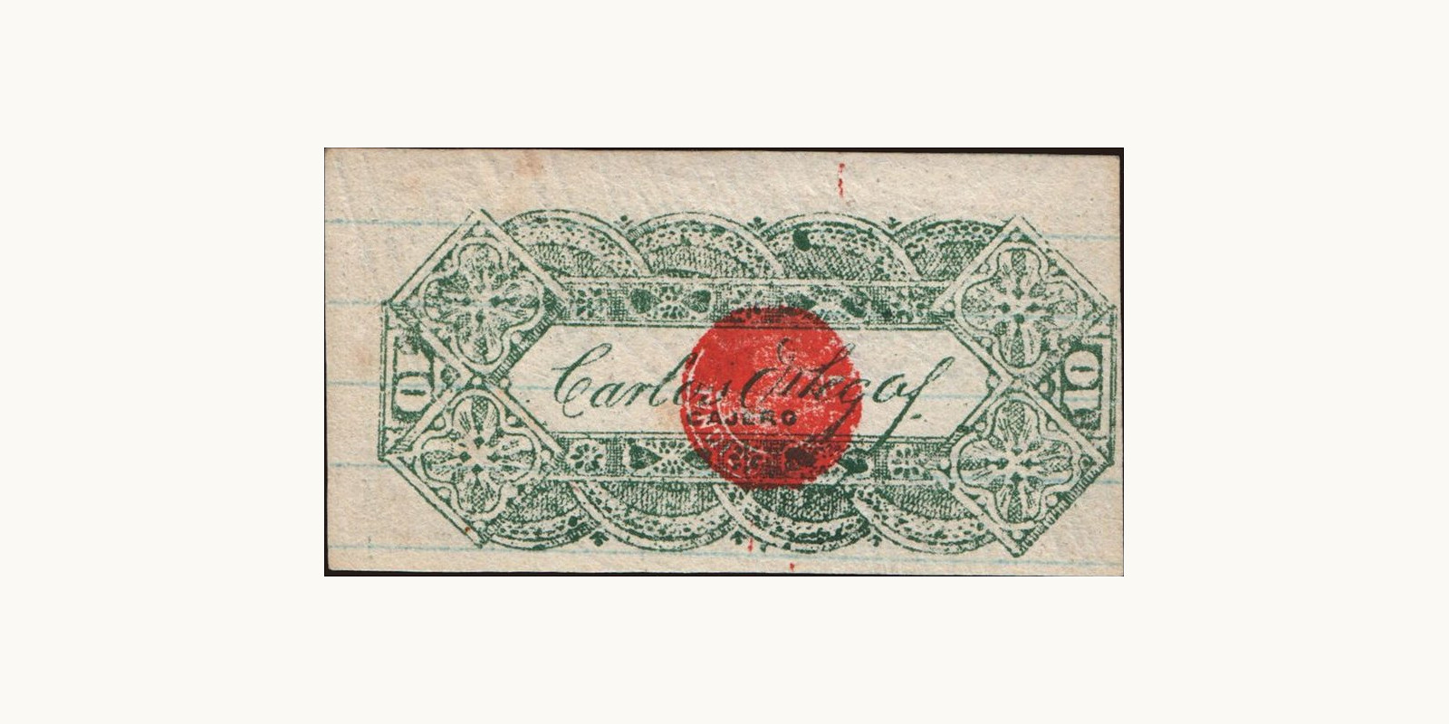 10 centavos Колумбия 1900 — Оборотная сторона