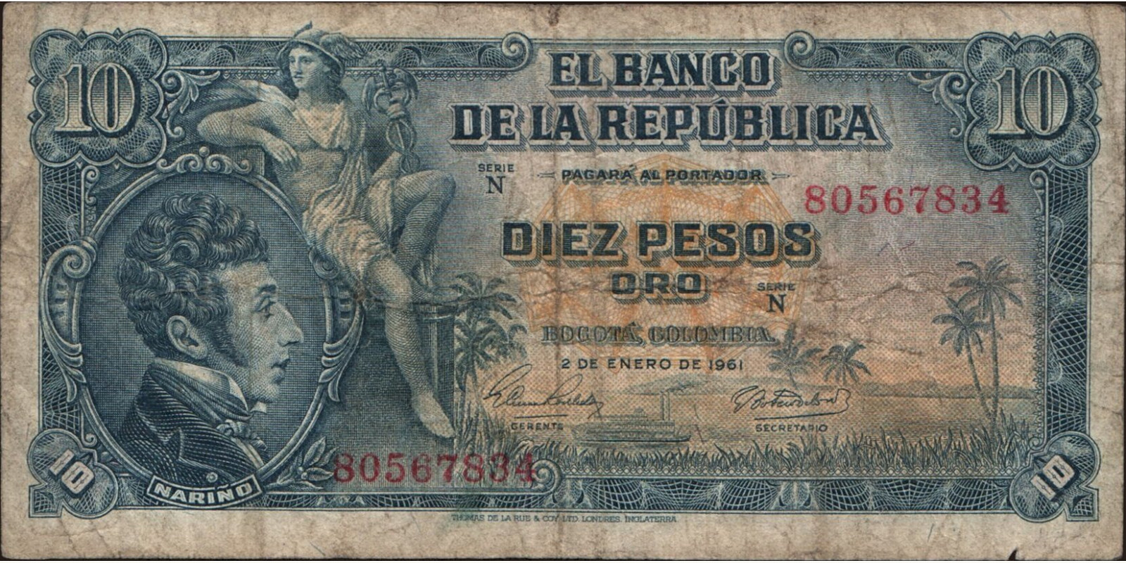 10 pesos 1961