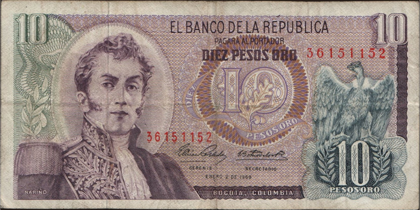 10 pesos 1969