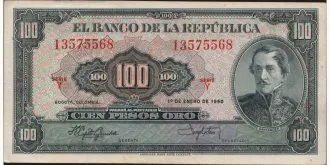 100 pesos 1960
