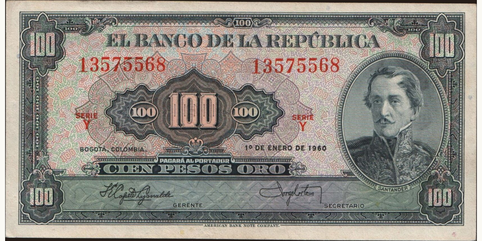 100 pesos 1960