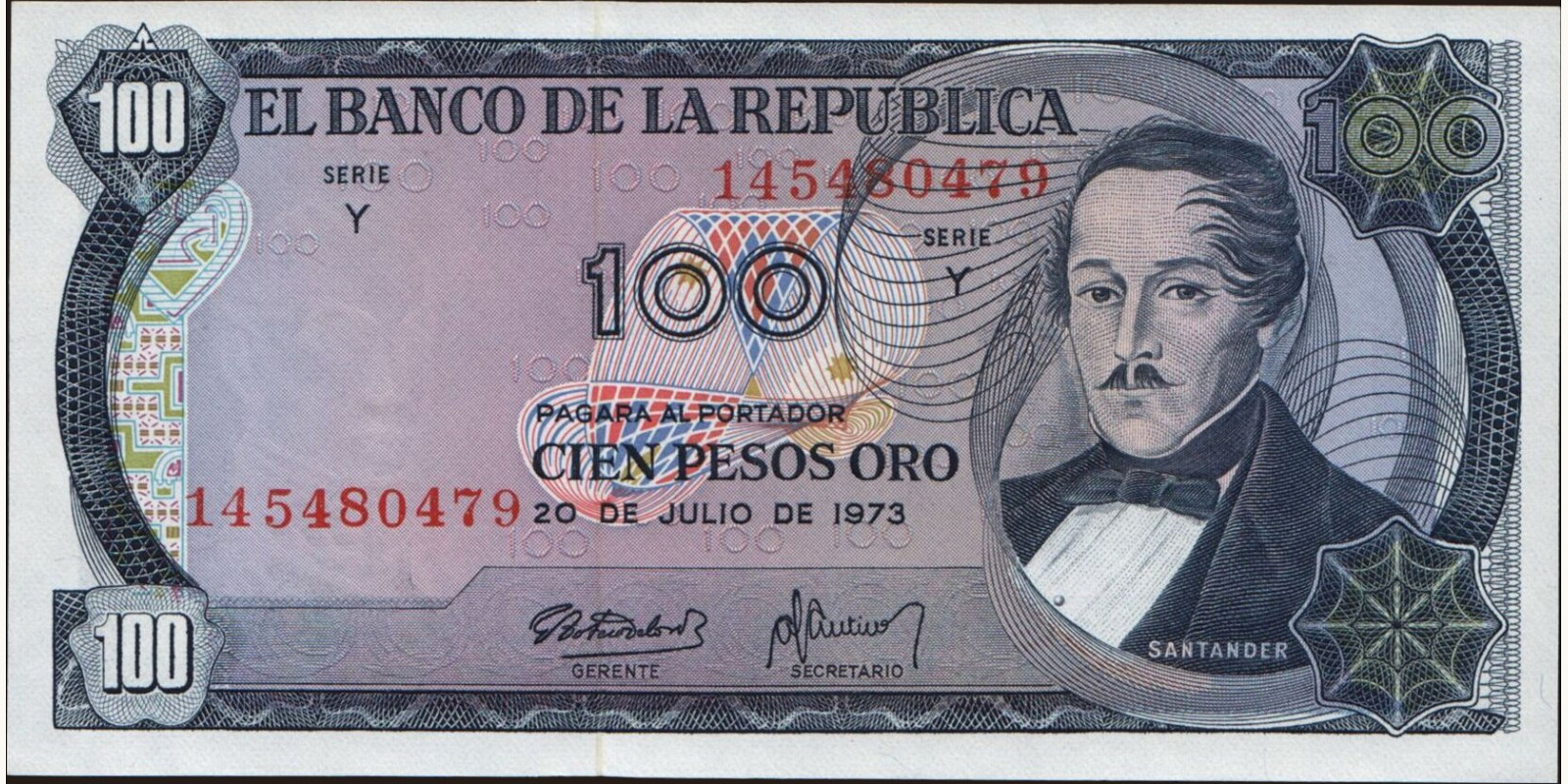 100 pesos 1973