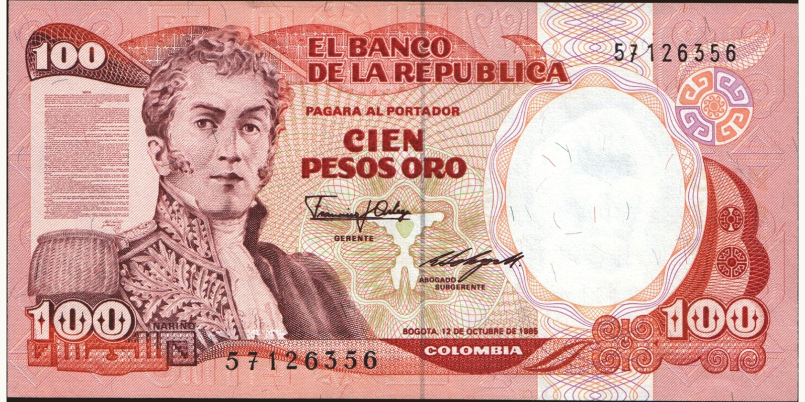 100 pesos 1985