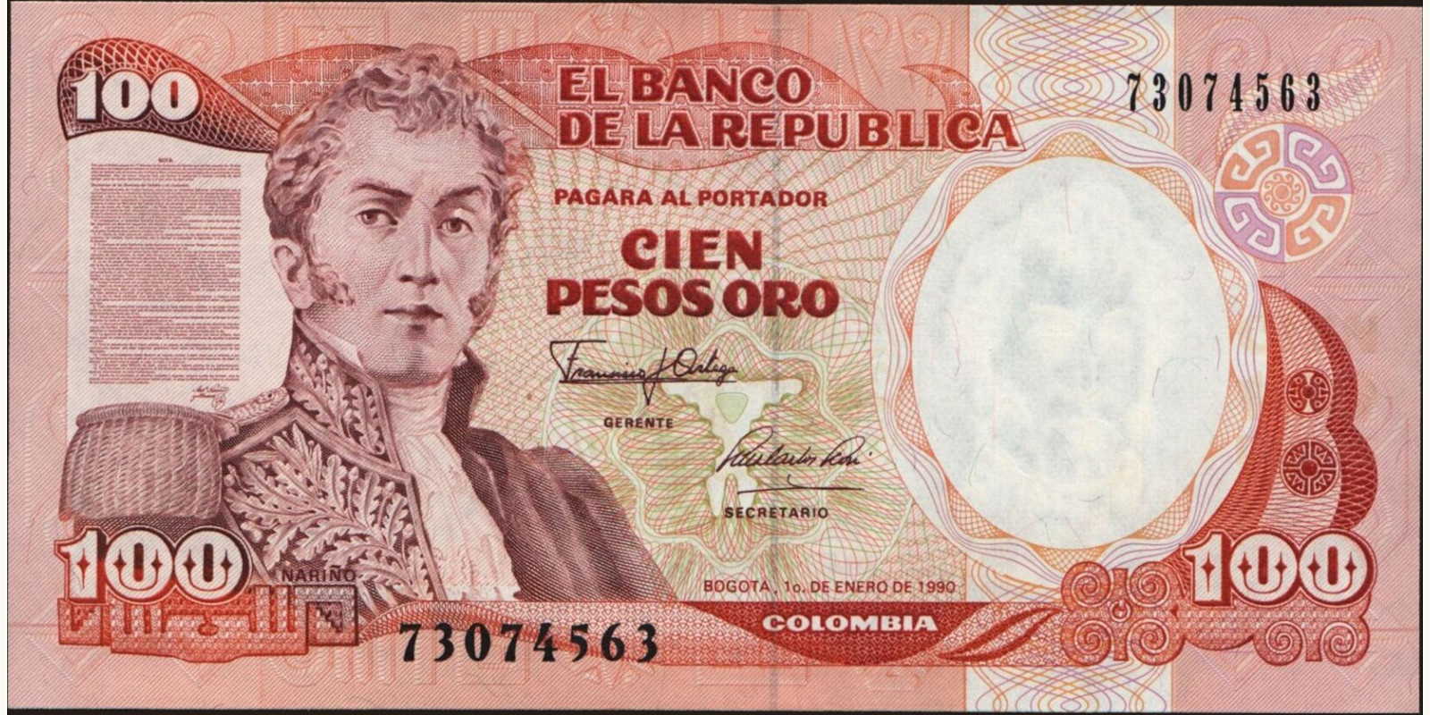 100 pesos 1990