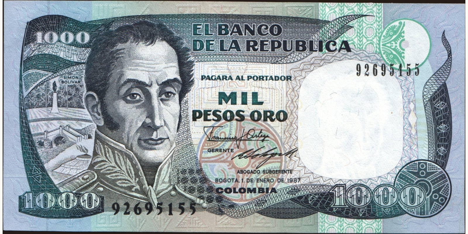 1000 pesos 1987