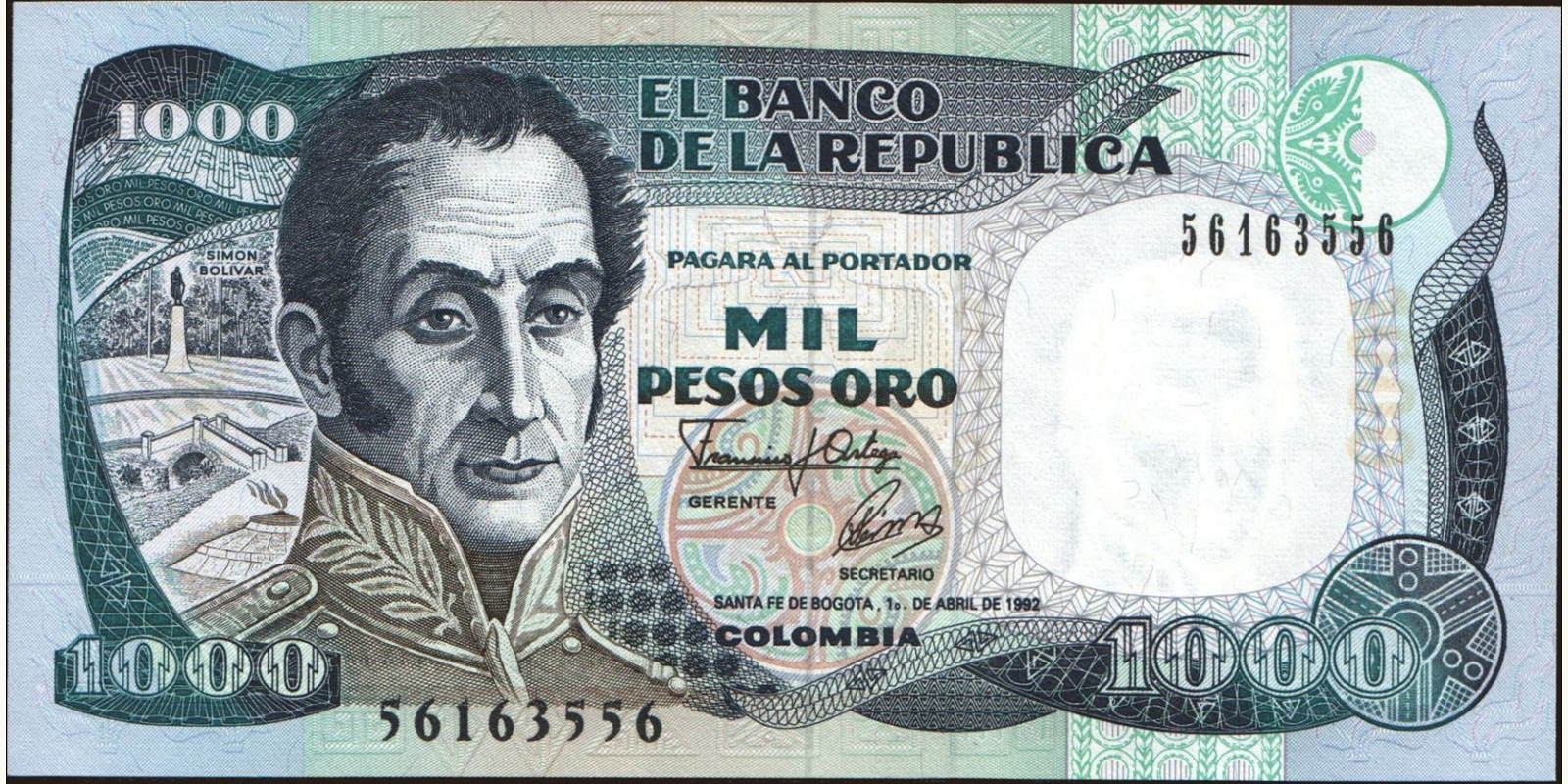 1000 pesos 1992
