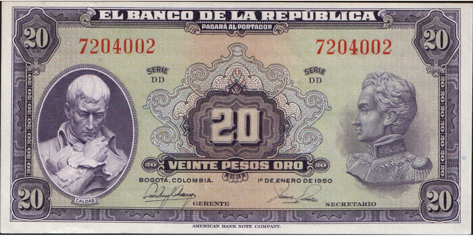 20 pesos 1950