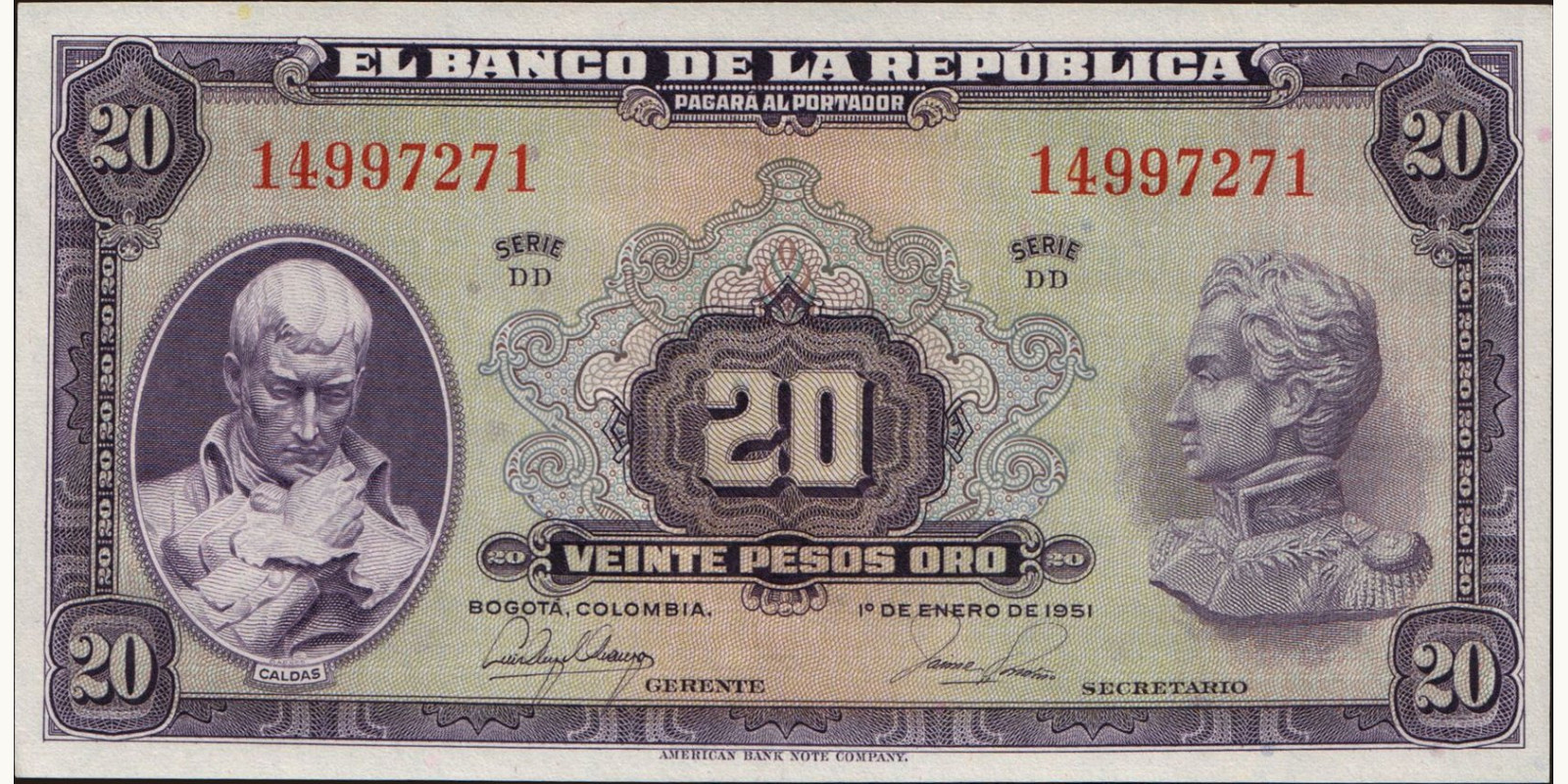 20 pesos 1951