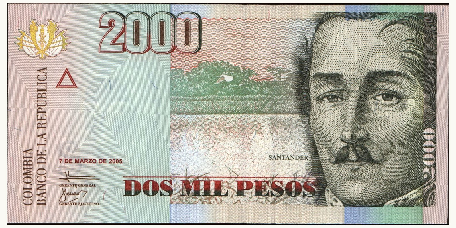 2005 pesos Колумбия 2000 — Лицевая сторона