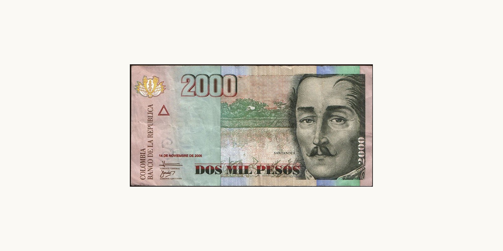 2006 pesos Колумбия 2000 — Лицевая сторона