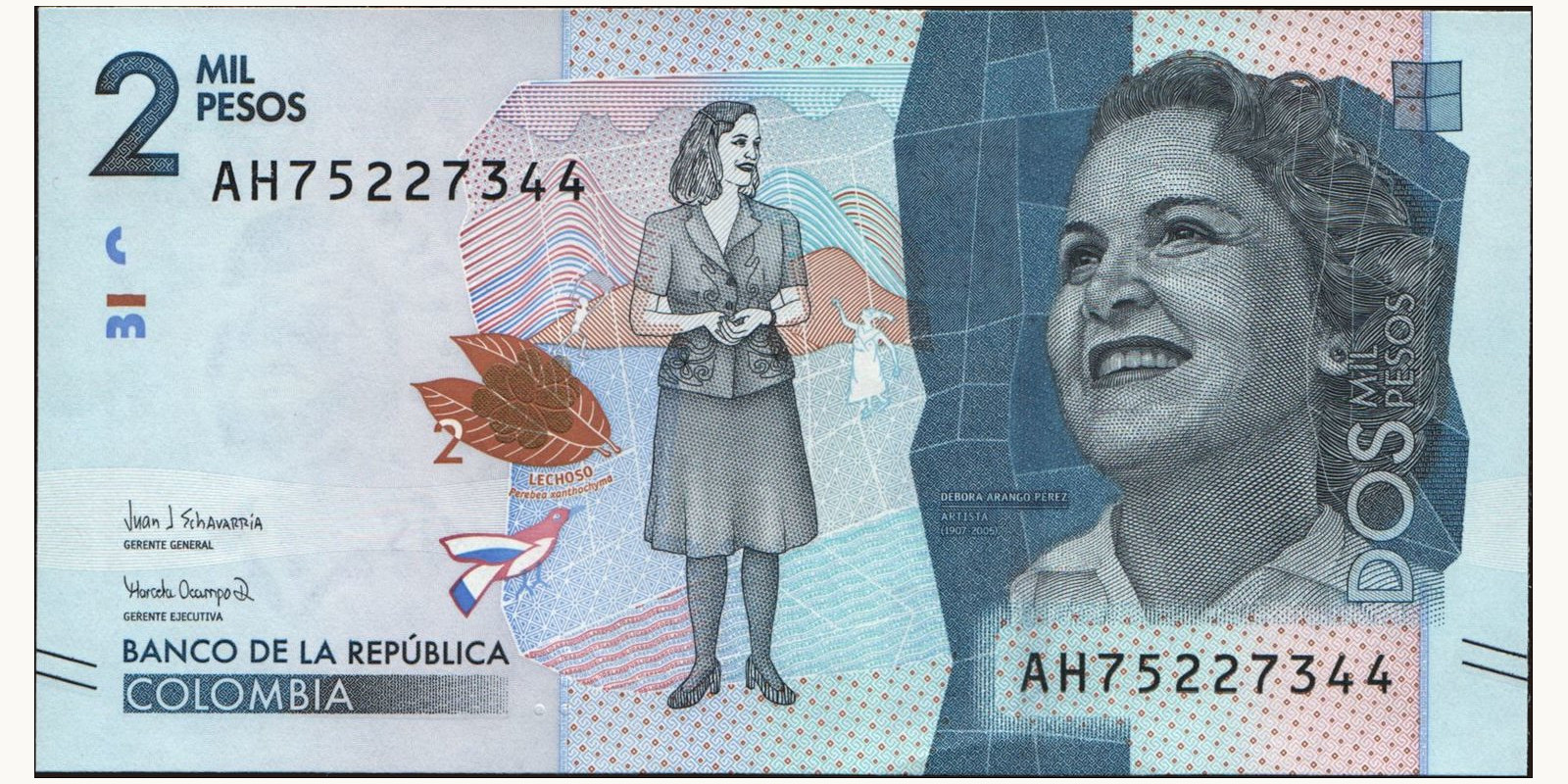 2015 pesos Colombia 2000 — Front side