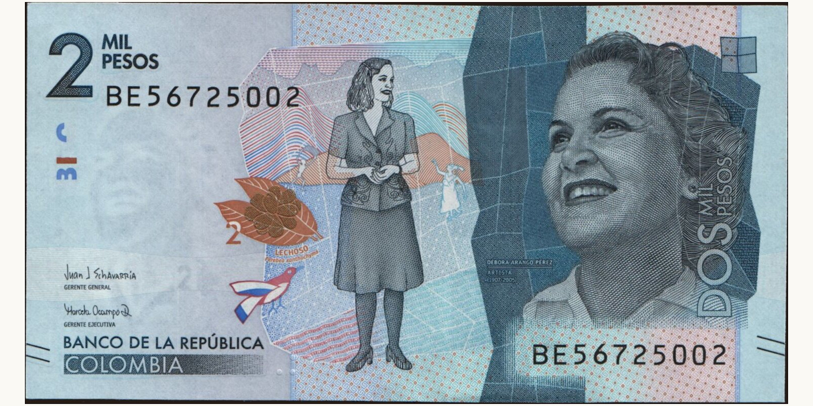 2019 pesos Колумбия 2000 — Лицевая сторона