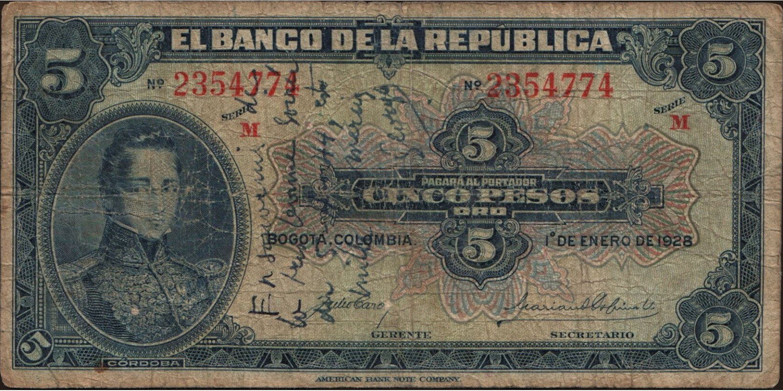 5 pesos 1928