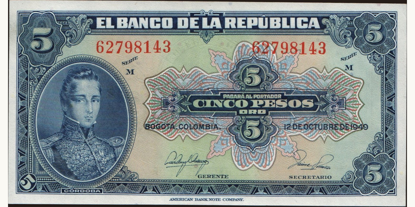 5 pesos 1949