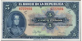 5 pesos 1950