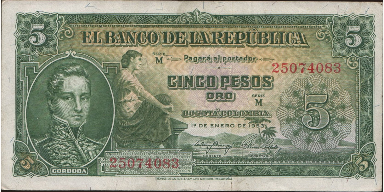 5 pesos 1953