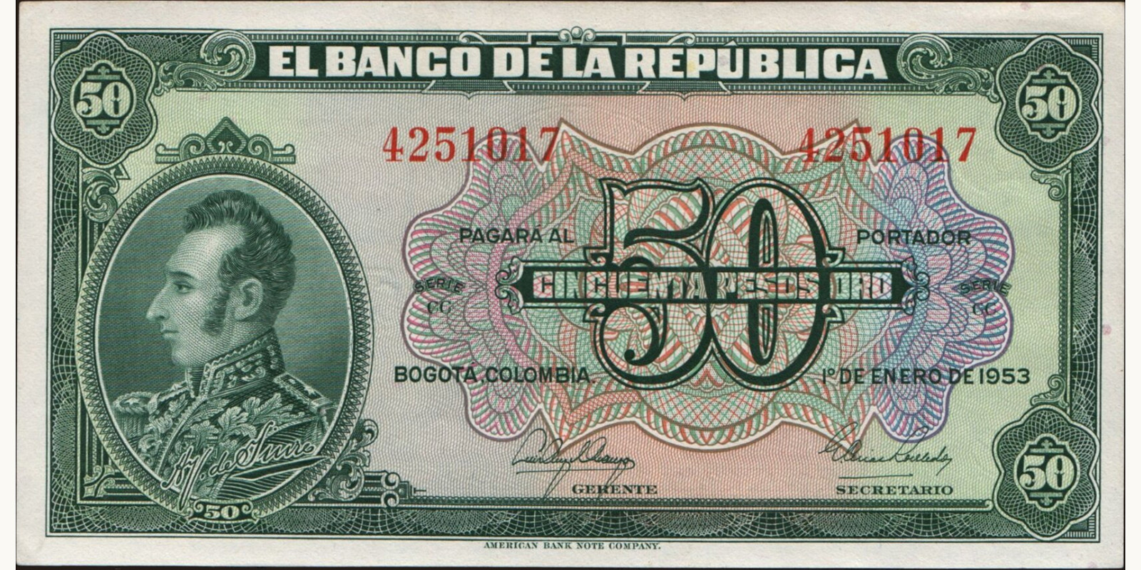 50 pesos 1953