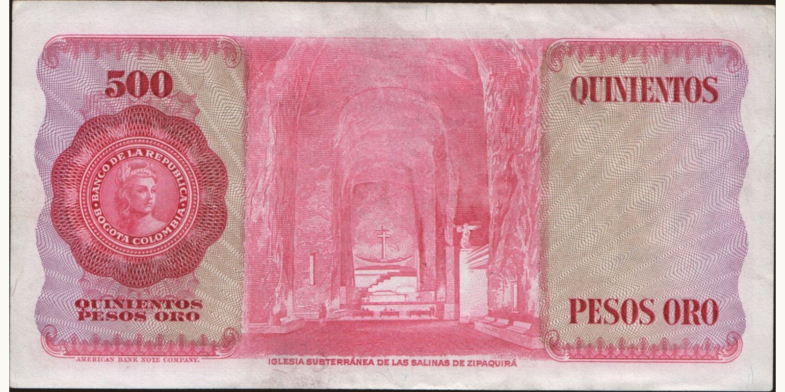 500 pesos Colombia 1973 — Back side