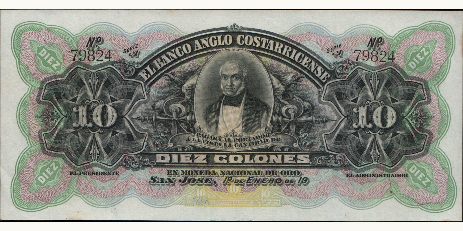 10 colones 1917