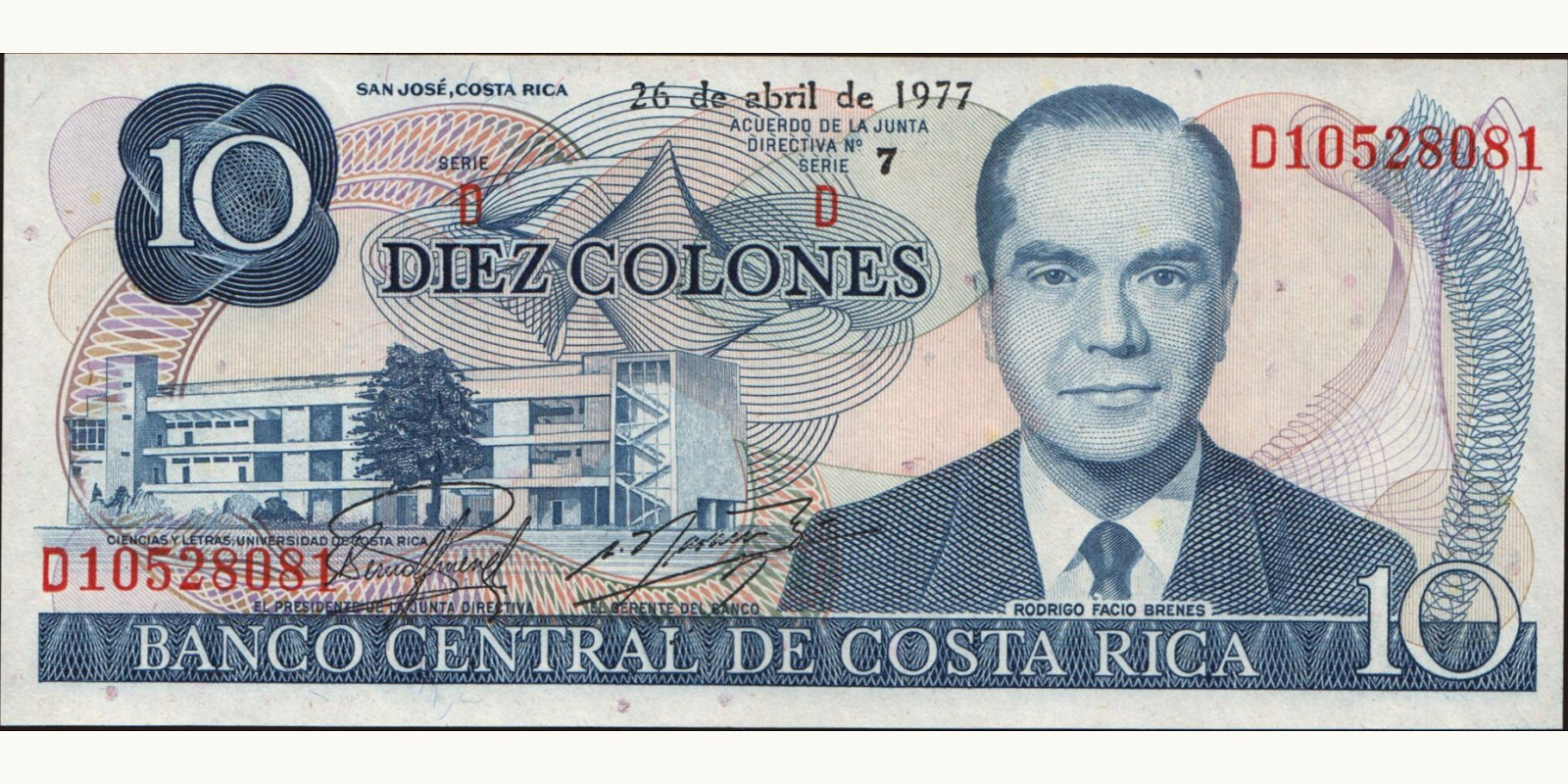 10 colones 1977