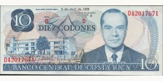 10 colones 1986