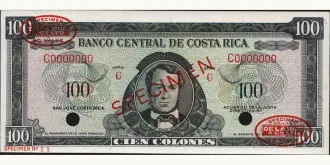 100 colones 1966