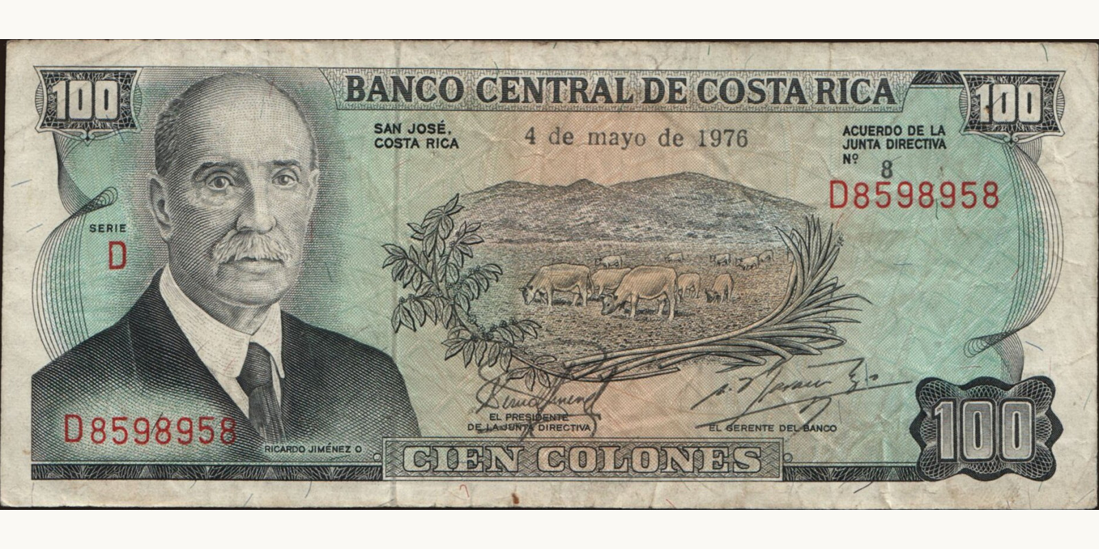 100 colones 1976